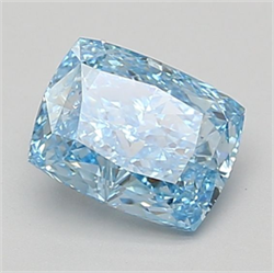 Picture of Lab Grown Diamond 1.50 Carats, CUSHION MODIFIED with  Cut, Fancy Vivid Blue Color, VS1 Clarity and Certified by IGI