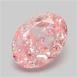 Picture of Lab Grown Diamond 2.90 Carats, Oval with  Cut, Fancy Vivid Pink Color, VVS2 Clarity and Certified by IGI