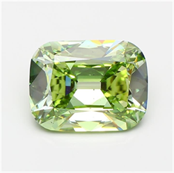 Picture of Lab Grown Diamond 4.20 Carats, Cushion with  Cut, Fancy Vivid Green Color, VS2 Clarity and Certified by IGI