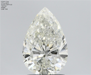 Picture of Natural Diamond 1.51 Carats, Pear with  Cut, H Color, I1 Clarity and Certified by IGI