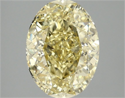 Picture of Lab Grown Diamond 3.09 Carats, Oval with  Cut, Fancy Vivid Yellow Color, VS1 Clarity and Certified by IGI