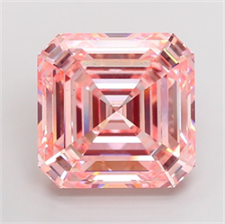 Picture of Lab Grown Diamond 21.37 Carats, Asscher with  Cut, Fancy Vivid Pink Color, VS2 Clarity and Certified by IGI