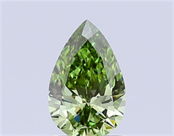 Picture of Lab Grown Diamond 1.59 Carats, Pear with  Cut, Fancy Vivid Green Color, VVS2 Clarity and Certified by IGI