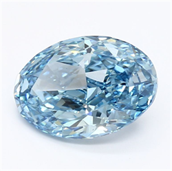 Picture of Lab Grown Diamond 2.40 Carats, Oval with  Cut, Fancy Vivid Blue Color, VS1 Clarity and Certified by IGI