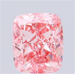 Picture of Lab Grown Diamond 5.03 Carats, CUSHION MODIFIED with  Cut, Fancy Vivid Pink Color, VS2 Clarity and Certified by IGI