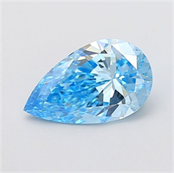 Picture of Lab Grown Diamond 2.00 Carats, Pear with  Cut, Fancy Vivid Blue Color, VVS2 Clarity and Certified by IGI
