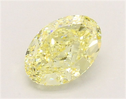 Picture of Lab Grown Diamond 1.38 Carats, Oval with  Cut, Fancy Yellow Color, VS1 Clarity and Certified by IGI