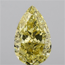 Picture of Lab Grown Diamond 7.02 Carats, Pear with  Cut, Fancy Intense Yellow Color, VVS2 Clarity and Certified by IGI