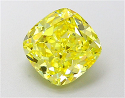 Picture of Lab Grown Diamond 2.05 Carats, CUSHION MODIFIED with  Cut, Fancy Intense Yellow Color, VVS2 Clarity and Certified by IGI