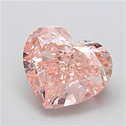 Picture of Lab Grown Diamond 5.03 Carats, Heart with  Cut, Fancy Intense Pink Color, VVS2 Clarity and Certified by IGI