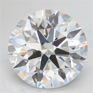 Picture of Lab Grown Diamond 4.06 Carats, Round with Excellent Cut, D Color, VVS2 Clarity and Certified by GIA