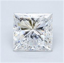 Natural Diamond 1.50 Carats, Princess with  Cut, F Color, SI2 Clarity and Certified by GIA