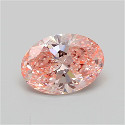 Picture of Lab Grown Diamond 3.02 Carats, Oval with  Cut, Fancy Vivid Pink Color, VS2 Clarity and Certified by IGI