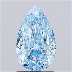 Picture of Lab Grown Diamond 1.36 Carats, Pear with  Cut, Fancy Vivid Blue Color, VS1 Clarity and Certified by IGI