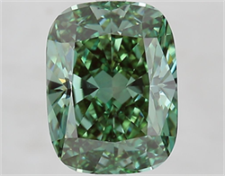 Picture of Lab Grown Diamond 5.01 Carats, CUSHION MODIFIED with  Cut, Fancy Vivid Green Color, VVS2 Clarity and Certified by IGI
