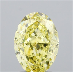 Picture of Lab Grown Diamond 2.05 Carats, Oval with  Cut, Fancy Intense Yellow Color, VVS2 Clarity and Certified by IGI
