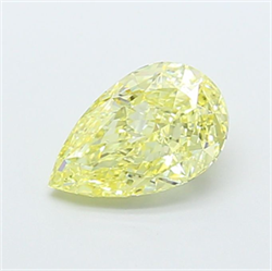 Picture of Lab Grown Diamond 1.51 Carats, Pear with  Cut, Fancy Yellow Color, VS1 Clarity and Certified by IGI