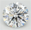 Lab Grown Diamond 2.82 Carats, Round with Ideal Cut, D Color, VVS1 Clarity and Certified by IGI