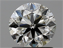 Natural Diamond 1.01 Carats, Round with Very Good Cut, K Color, SI1 Clarity and Certified by GIA