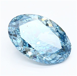 Picture of Lab Grown Diamond 1.70 Carats, Oval with  Cut, Fancy Vivid Blue Color, VS1 Clarity and Certified by IGI
