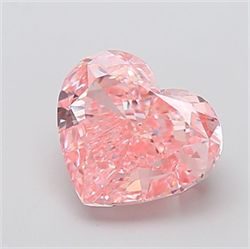 Picture of Lab Grown Diamond 4.50 Carats, Heart with  Cut, Fancy Vivid Pink Color, VVS2 Clarity and Certified by IGI