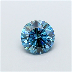 Picture of Lab Grown Diamond 1.63 Carats, Round with Excellent Cut, Fancy Vivid Blue Color, VS1 Clarity and Certified by IGI