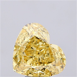Picture of Lab Grown Diamond 5.52 Carats, Heart with  Cut, Fancy Vivid Yellow Color, VS1 Clarity and Certified by IGI