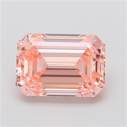 Picture of Lab Grown Diamond 2.58 Carats, Emerald with  Cut, Fancy Vivid Pink Color, VVS1 Clarity and Certified by IGI