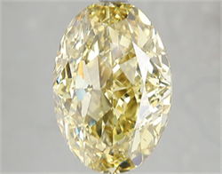 Picture of Lab Grown Diamond 5.03 Carats, Oval with  Cut, Fancy Intense Yellow Color, VS2 Clarity and Certified by IGI