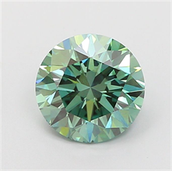 Picture of Lab Grown Diamond 1.52 Carats, Round with Excellent Cut, Fancy Vivid Green Color, VS1 Clarity and Certified by IGI