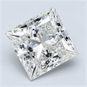 Natural Diamond 2.35 Carats, Princess with  Cut, I Color, VS1 Clarity and Certified by GIA