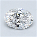 Natural Diamond 1.30 Carats, Oval with  Cut, D Color, SI1 Clarity and Certified by GIA