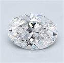 Natural Diamond 1.30 Carats, Oval with  Cut, D Color, SI1 Clarity and Certified by GIA