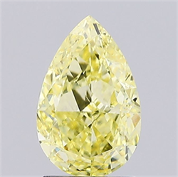 Picture of Lab Grown Diamond 2.00 Carats, Pear with  Cut, Fancy Intense Yellow Color, VS1 Clarity and Certified by IGI