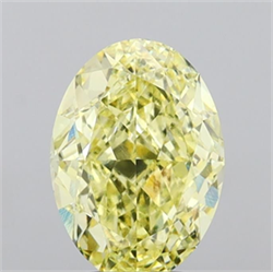Picture of Lab Grown Diamond 3.08 Carats, Oval with  Cut, Fancy Intense Yellow Color, VVS2 Clarity and Certified by IGI