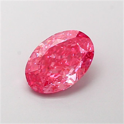 Picture of Lab Grown Diamond 1.29 Carats, Oval with  Cut, Fancy Vivid Pink Color, VVS2 Clarity and Certified by IGI