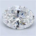 Natural Diamond 3.01 Carats, Oval with  Cut, G Color, SI1 Clarity and Certified by GIA