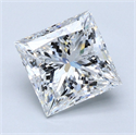 Natural Diamond 3.51 Carats, Princess with  Cut, D Color, SI2 Clarity and Certified by GIA