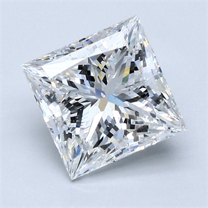 Picture of Natural Diamond 3.51 Carats, Princess with  Cut, D Color, SI2 Clarity and Certified by GIA