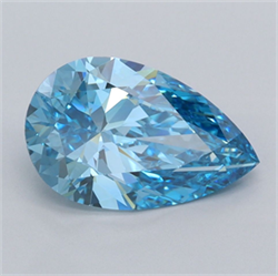 Picture of Lab Grown Diamond 2.06 Carats, Pear with  Cut, Fancy Vivid Blue Color, VVS2 Clarity and Certified by IGI
