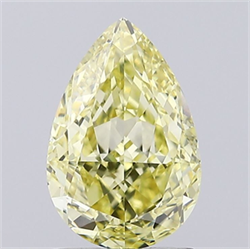 Picture of Lab Grown Diamond 1.76 Carats, Pear with  Cut, Fancy Intense Yellow Color, VS1 Clarity and Certified by IGI