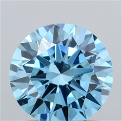 Picture of Lab Grown Diamond 1.21 Carats, Round with Excellent Cut, Fancy Vivid Blue Color, VS1 Clarity and Certified by IGI