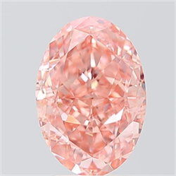 Picture of Lab Grown Diamond 3.06 Carats, Oval with  Cut, Fancy Vivid Pink Color, VS1 Clarity and Certified by IGI