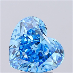 Picture of Lab Grown Diamond 2.72 Carats, Heart with  Cut, Fancy Vivid Blue Color, VVS2 Clarity and Certified by IGI