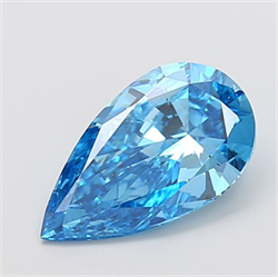 Picture of Lab Grown Diamond 3.00 Carats, Pear with  Cut, Fancy Vivid Blue Color, VVS2 Clarity and Certified by IGI