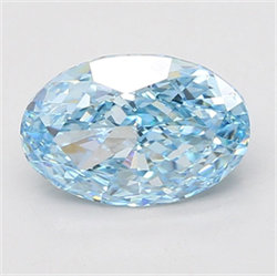 Picture of Lab Grown Diamond 2.58 Carats, Oval with  Cut, Fancy Vivid Blue Color, VVS2 Clarity and Certified by IGI