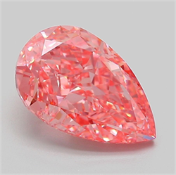 Picture of Lab Grown Diamond 3.09 Carats, Pear with  Cut, Fancy Vivid Pink Color, VVS2 Clarity and Certified by IGI