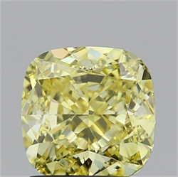 Picture of Lab Grown Diamond 1.60 Carats, CUSHION MODIFIED with  Cut, Fancy Yellow Color, VS1 Clarity and Certified by IGI