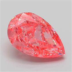 Picture of Lab Grown Diamond 3.23 Carats, Pear with  Cut, Fancy Vivid Pink Color, VVS2 Clarity and Certified by IGI