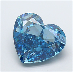 Picture of Lab Grown Diamond 5.00 Carats, Heart with  Cut, Fancy Vivid Blue Color, VS2 Clarity and Certified by IGI
